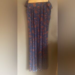 Floral Blue and Red Women's Skirt